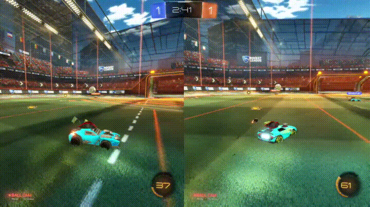 Rocket League Split Screen GIF