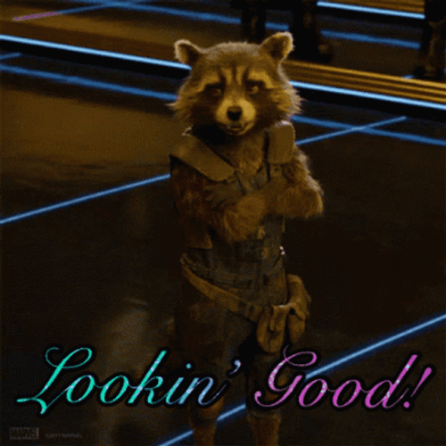 Rocket Raccoon Looking Good GIF