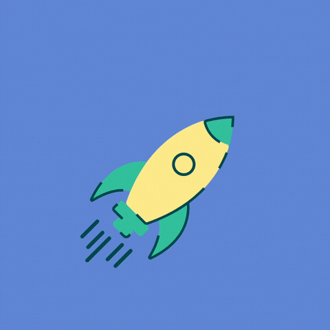 Rocket Ship Flying In Sky GIF