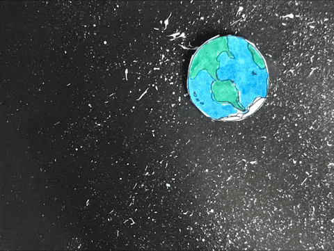 Rocket Ship Going Earth GIF