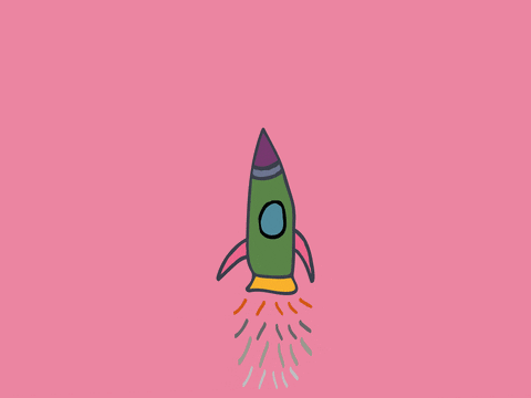 Rocket Ship Kid Draw Animation GIF