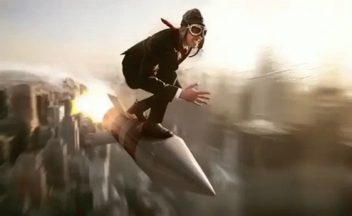 Rocket Surfing Man GIF