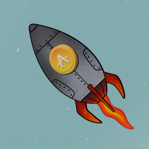 Rocket With Letter A Flying GIF