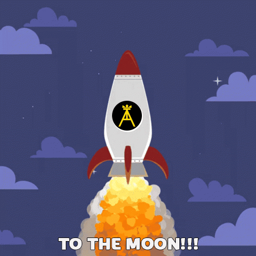 Rocket With Letter A Flying GIF