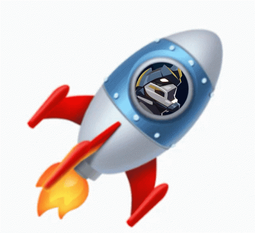 Rocket With Robot Inside Flying