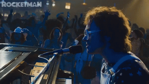 Rocketman Elton John Piano Singing GIF