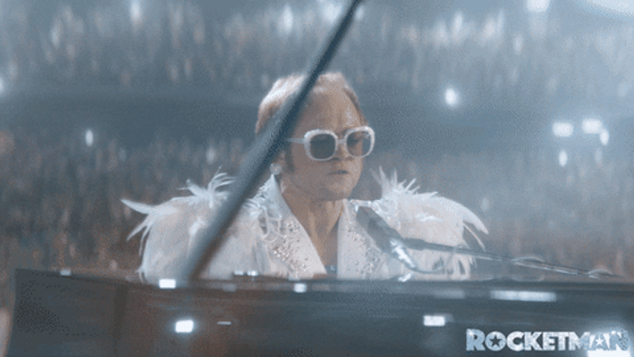 Describir oveja Cuerda Rocketman Elton John Playing Piano GIF | GIFDB.com