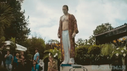 Rocketman Elton John Pool Fall GIF