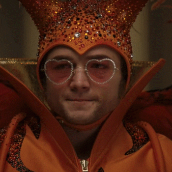 Rocketman Elton John Puckered Smile GIF