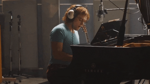 Rocketman Elton John Recording Song GIF