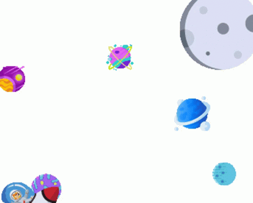 Rocketship Flying Against The Planet GIF