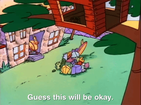 Rockos All By Myself Cleaning GIF