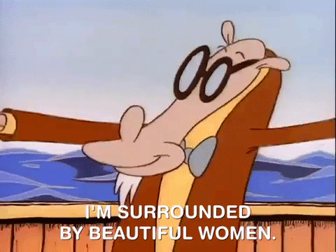 Rockos Modern Life Im Surrounded By Beautiful Women GIF