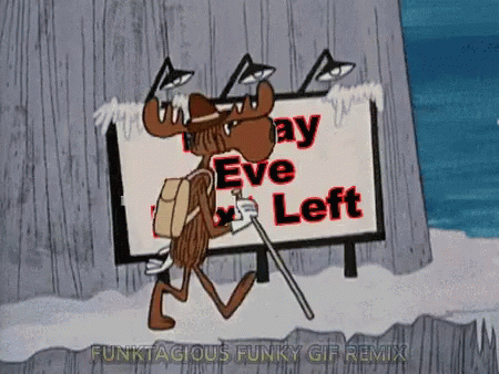 Rocky And Bullwinkle Falls At Cliff GIF