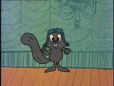 Rocky And Bullwinkle Pointing Upward Reaction GIF