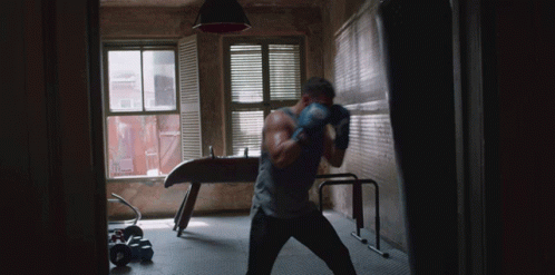 Rocky Balboa Opponent Training Punching Bag GIF