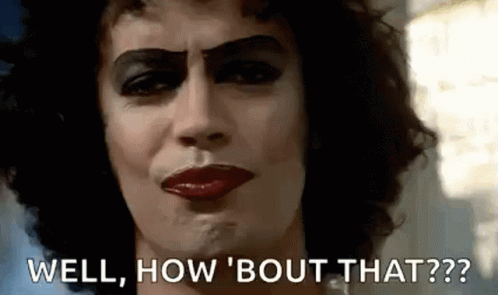 Rocky Horror Picture Show Meatloaf Eyebrow Twitch GIF