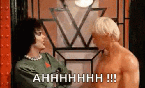 Rocky Horror Picture Show Meatloaf Shocked Reaction GIF