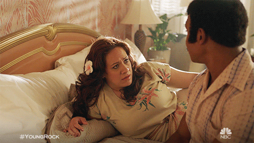 Rocky Johnson Young Rock Flexing Muscle Growth GIF