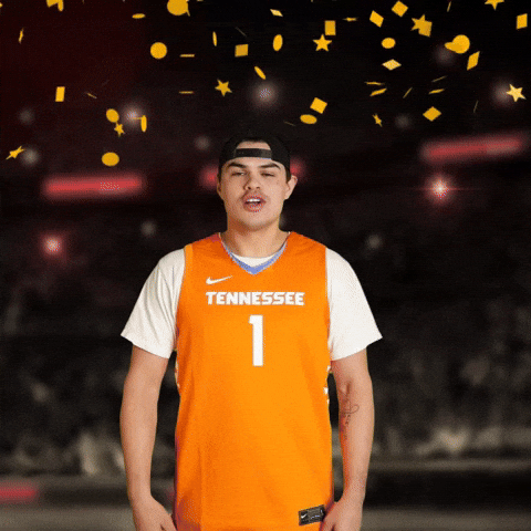 Rocky Top Vols Fan With Confetti GIF