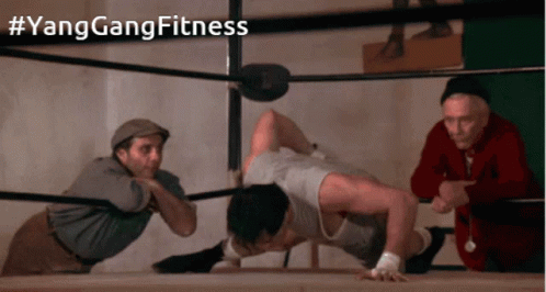 Rocky Training Single Arm Push Up GIF