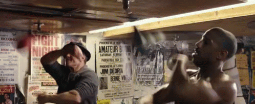 Rocky Training Speedbag Punching GIF