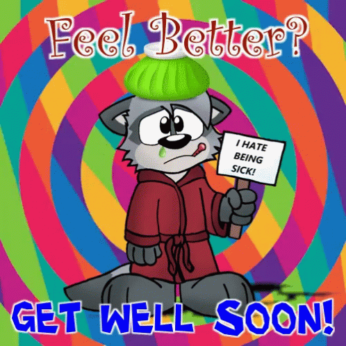 Rodney Raccoon Get Well Soon GIF