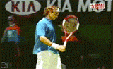Roger Federer Flexing His Practice GIF