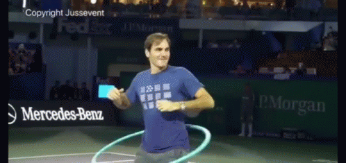 Roger Federer Hula Hoop GIF
