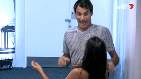 Roger Federer Screaming With Shock GIF
