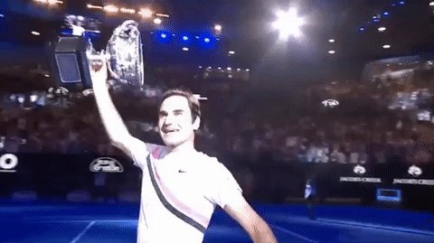 Roger Federer Showing His Trophy GIF