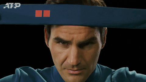 Roger Federer Tying Headband GIF