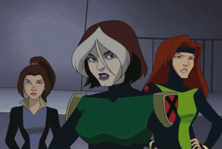 Rogue And Jean Grey Are Standing Next To Each Other In A Cartoon GIF