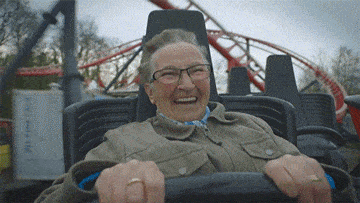 Roller Coaster First Time Granny GIF
