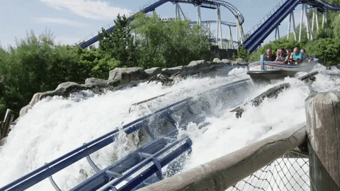 Roller Coaster Poseidon Water Splash GIF