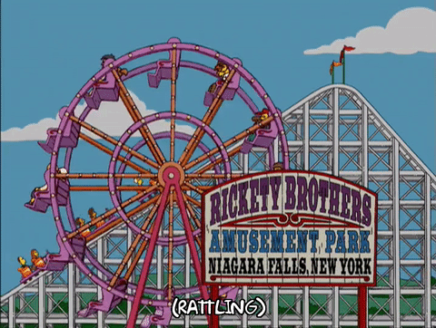 Roller Coaster Rickety Brothers Simpsons GIF