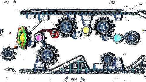 Roller Coaster with Gears and Rainbow