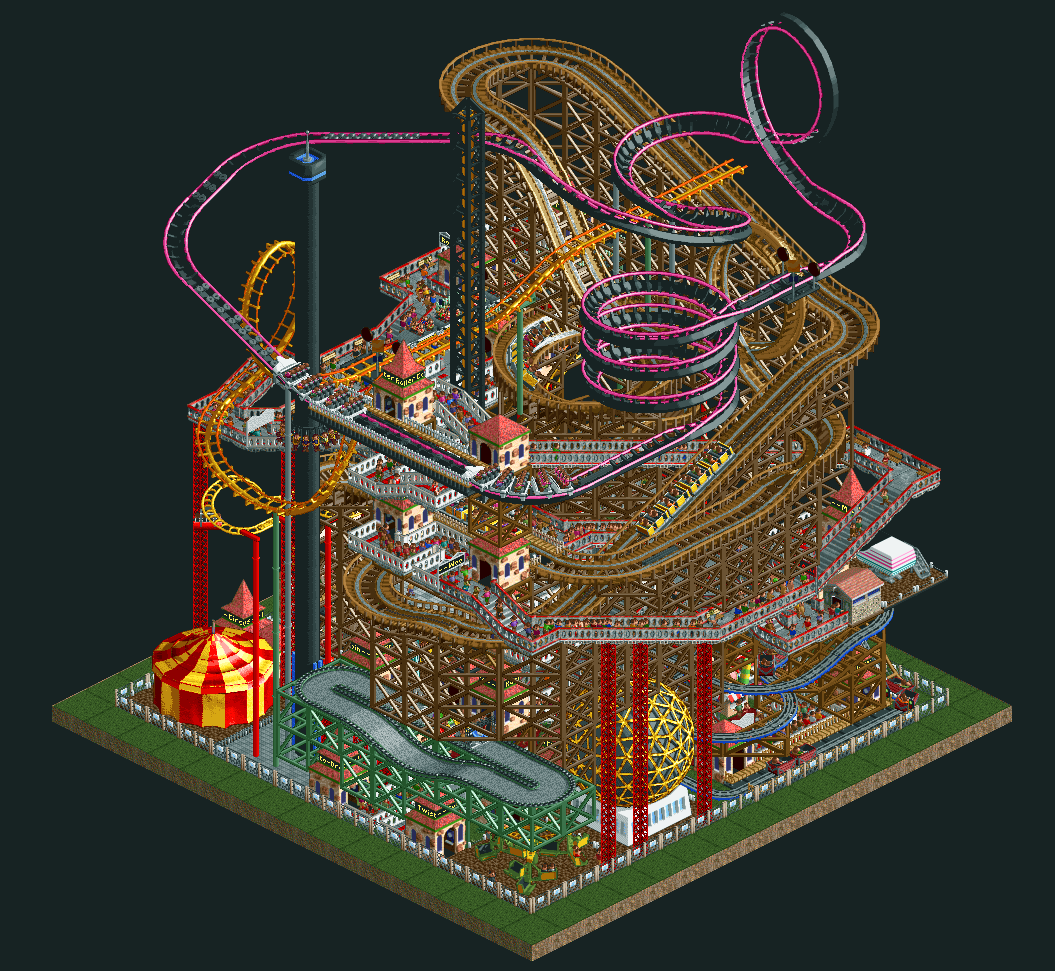Roller Coaster World Pixel Art GIF