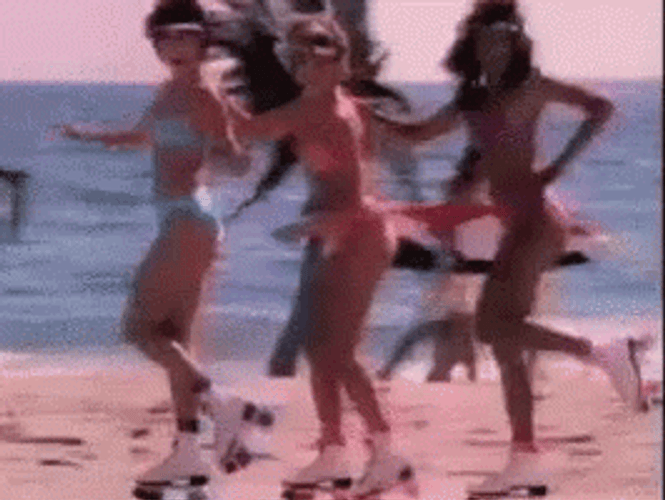 Roller Skating At The Beach GIF