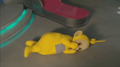 Rolling On The Floor Laughing Teletubbies Laa Laa GIF