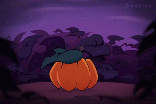 Rolling Pumpkin At Night GIF