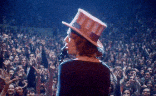 Rolling Stones Mick Jagger Patriotic Hat GIF
