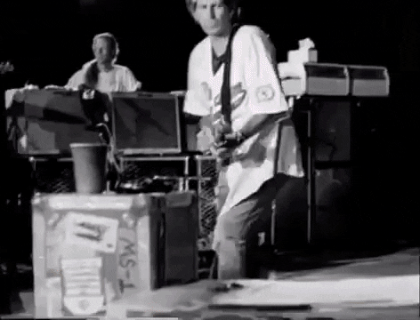 Rolling Stones Vintage Keith Richards Playing Guitar GIF