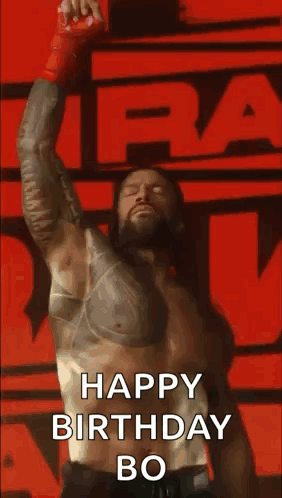 Roman Reigns In Red Glove Holding Microphone GIF