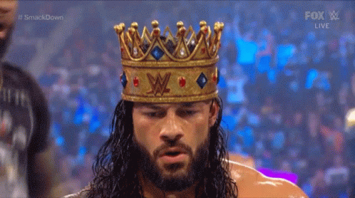 Roman Reigns Wearing Crown During Smackdown Match