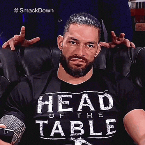 Roman Reigns Wearing Head Of The Table T-Shirt GIF
