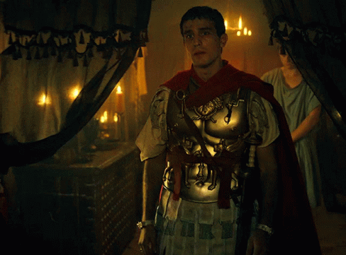 Roman Soldier in Dark Room