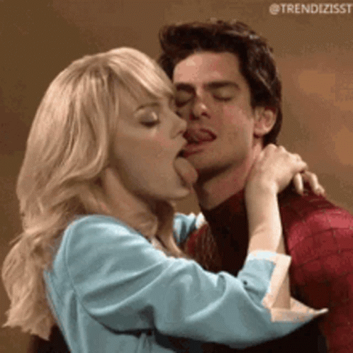 Romance Couple Sticking Tongue GIF