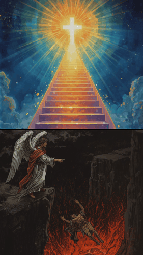 Romans 6V23 Is Written Above A Picture Of A Staircase GIF