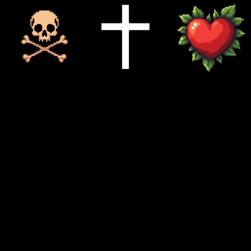 romans 6v23 with a cross skull and heart on it